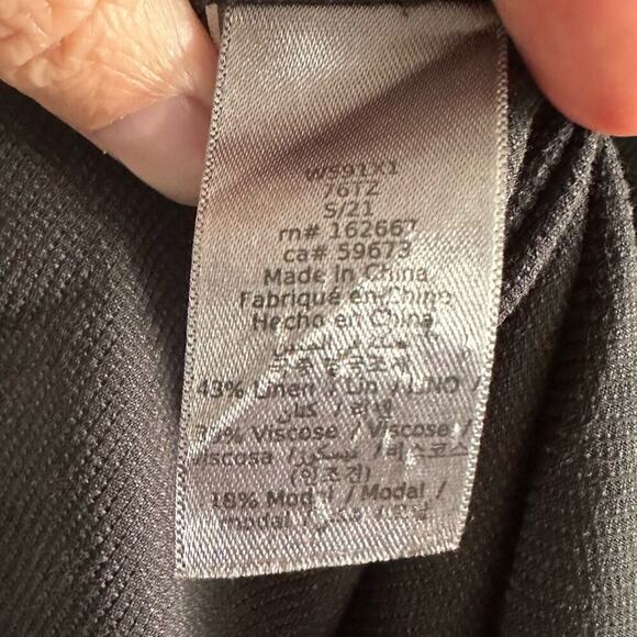 John Varvatos Linen Shirt Band Collar Button Front size XL - Picture 8 of 10